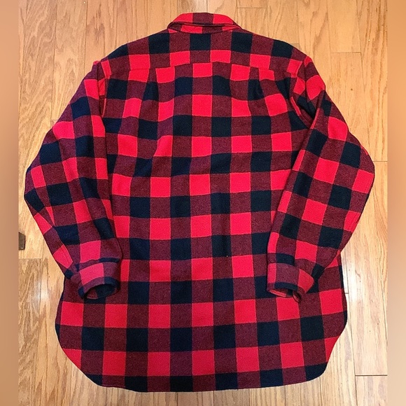 Vintage 100% Wool Buffalo Plaid Pendleton Outdoorsman Shirt - Picture 12 of 16
